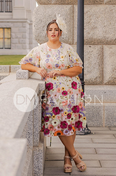 Lillian Duchess Ivory Floral Dress - DM Exclusive