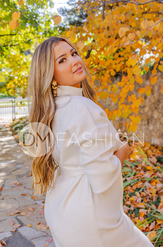 Alesha Ivory Sweater Dress - DM Exclusive - Maternity Friendly M Alesha Ivory Sweater Dress - DM Exclusive - Maternity Friendly M