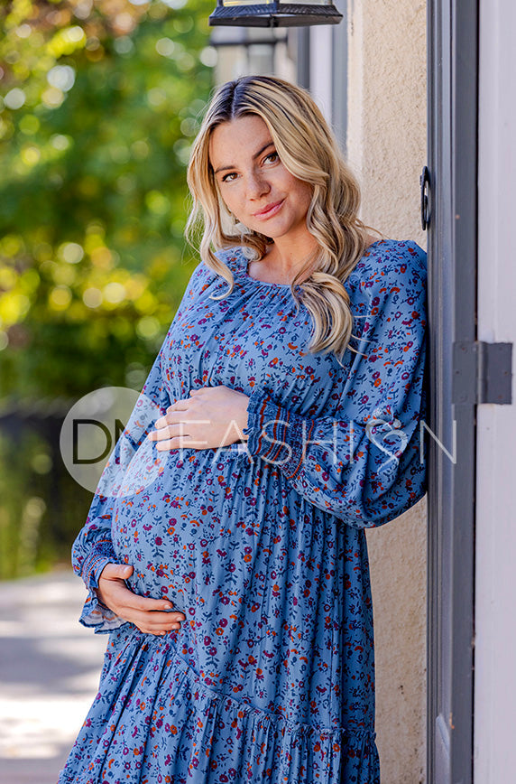 Kali Blue Floral Dress - DM exclusive