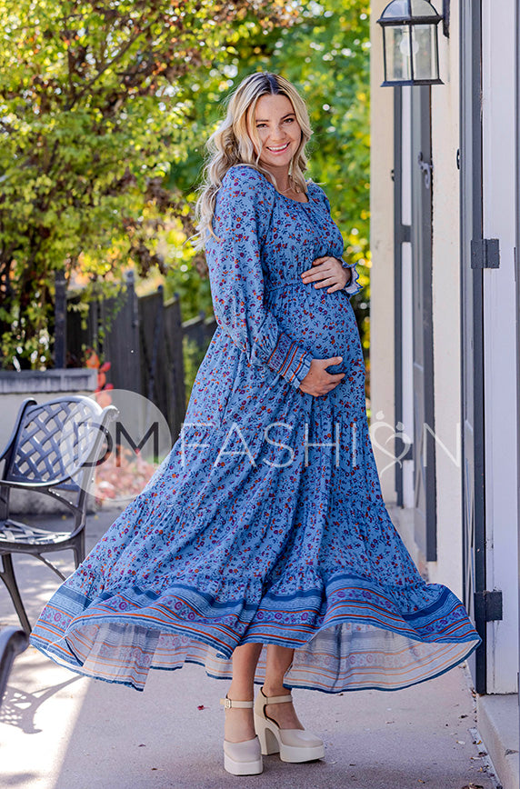 Kali Blue Floral Dress - DM Exclusive - Maternity Friendly 1XL Kali Blue Floral Dress - DM Exclusive - Maternity Friendly 1XL