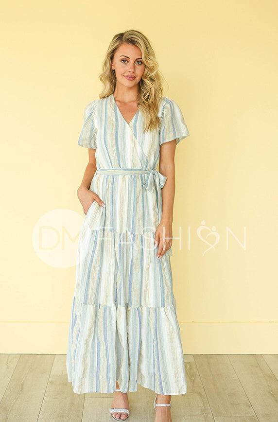 blue summer dress midi Belle Midi Dress Daisy Blue Cotton – Mabel Brempong main image 0