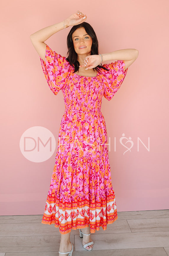 tropical pink dress Petal and Pup Women's Charli Maxi Dress
