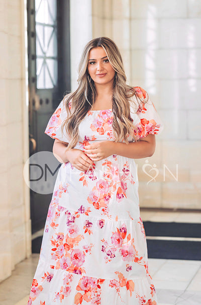 Cassidy Hot Pink Floral Dress - DM Exclusive - Maternity Friendly