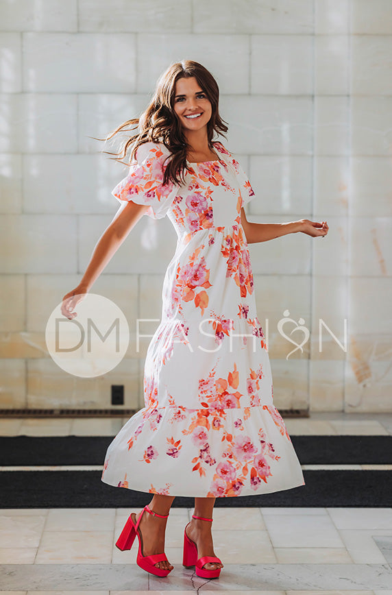 Cassidy Hot Pink Floral Dress DM Exclusive Maternity Friendly