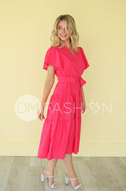 Tessa Hot Pink Dress - DM Exclusive - Nursing Friendly - Maternity Friendly