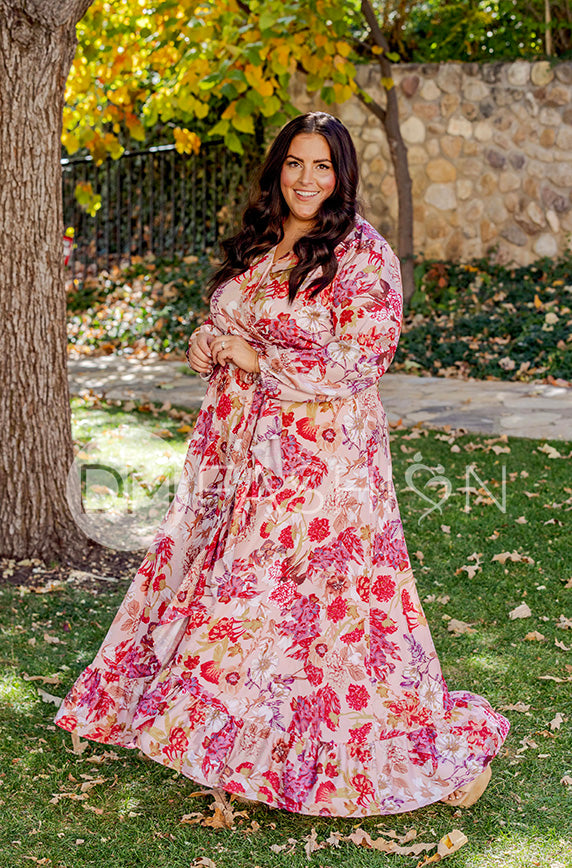 Melanee Red Floral Wrap Dress- DM Exclusive - Nursing Friendly - Maternity Friendly