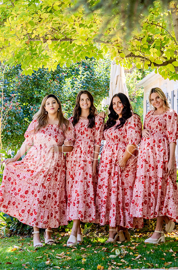 poppy dresses Provence Dress Palm / S In a delicate Ecru and Poppy palette Poppy Embroidered Tea-Length Dress 4