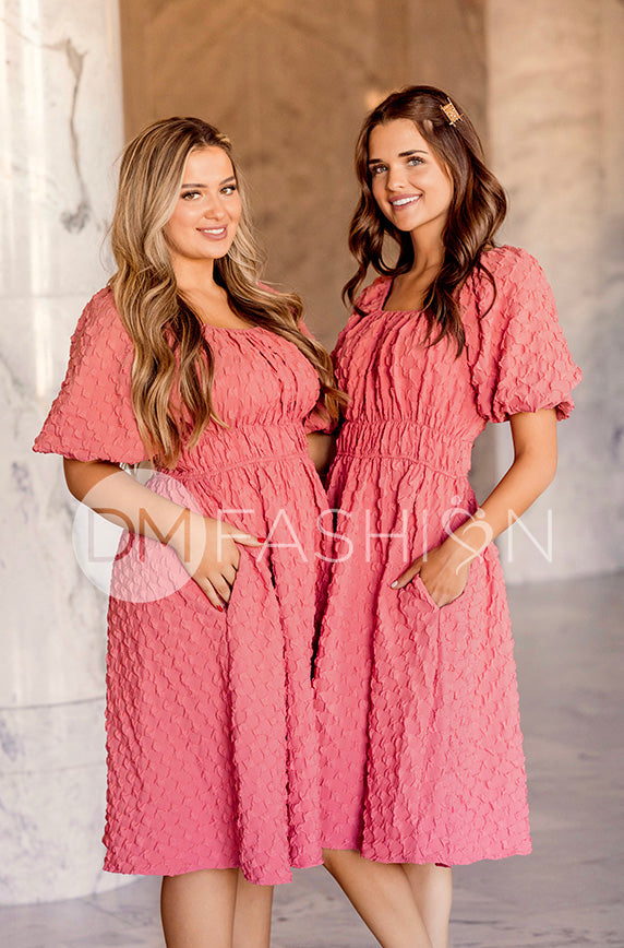 Brynn Desert Rose Texture Dress - DM Exclusive - Maternity Friendly - FINAL SALE 3XL Brynn Desert Rose Texture Dress - DM Exclusive - Maternity Friendly - FINAL SALE 3XL
