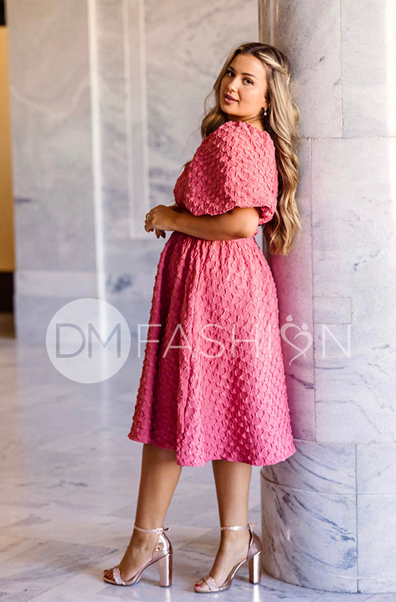 Brynn Desert Rose Texture Dress - DM Exclusive - Maternity Friendly