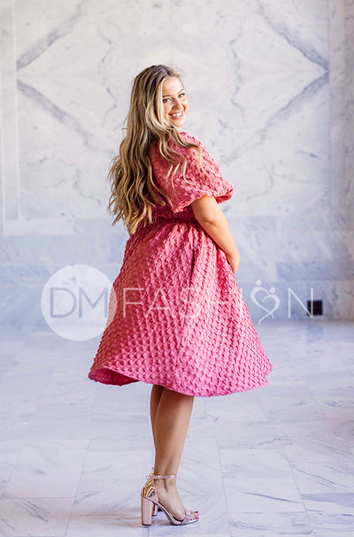 Brynn Desert Rose Texture Dress - DM Exclusive - Maternity Friendly