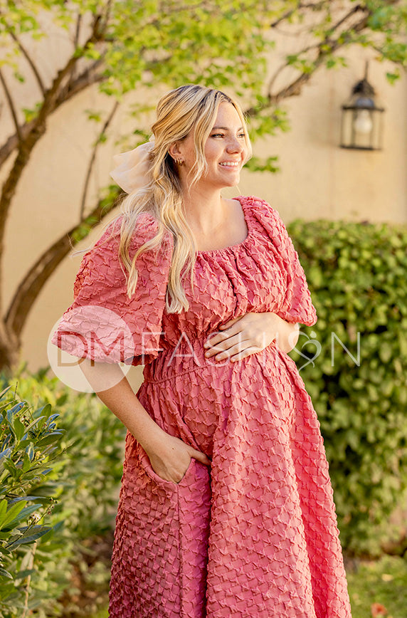 Brynn Desert Rose Texture Dress - DM Exclusive - Maternity Friendly