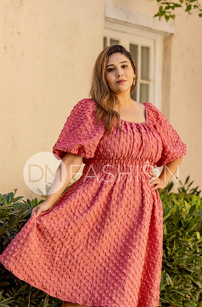 Brynn Desert Rose Texture Dress - DM Exclusive - Maternity Friendly