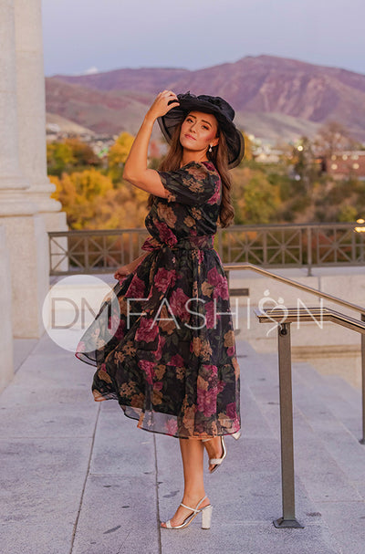 Zoe Black Floral Dress - DM Exclusive