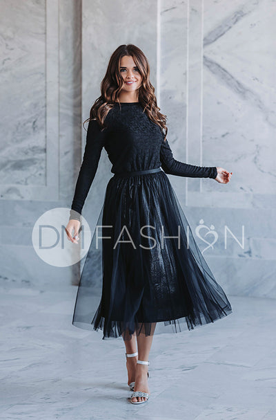 Queen For A Day Black Tulle Skirt - DM Exclusive