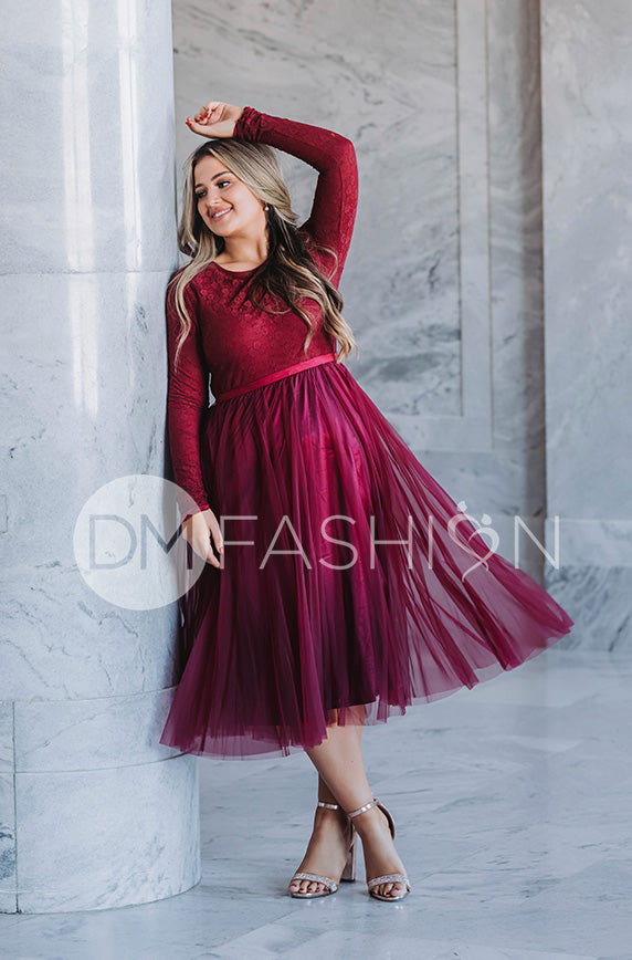 Queen For A Day Burgundy Tulle Skirt - DM Exclusive 2XL Queen For A Day Burgundy Tulle Skirt - DM Exclusive 2XL