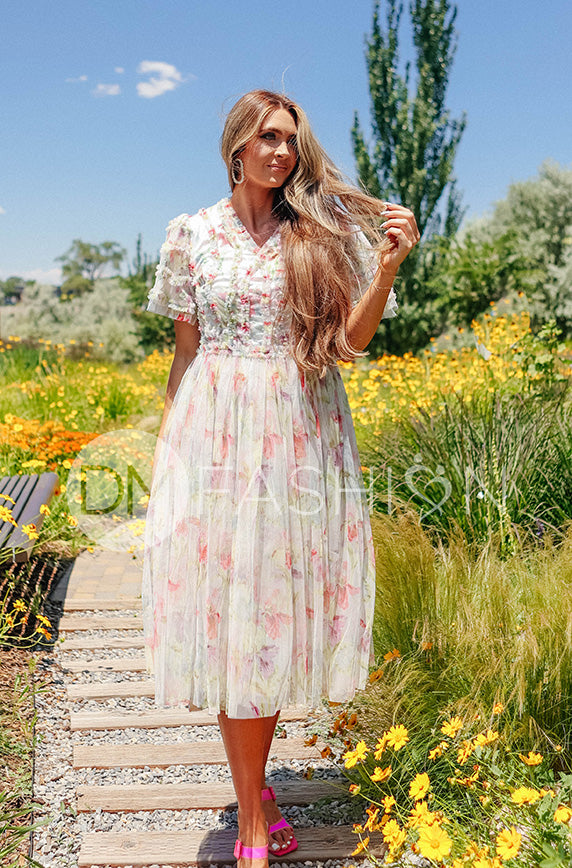 Celeste Iris Floral Dress- DM Exclusive