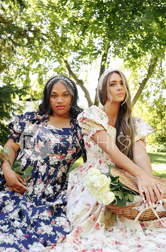 Brynnleigh Ivory Cottage Floral Gown- DM Exclusive