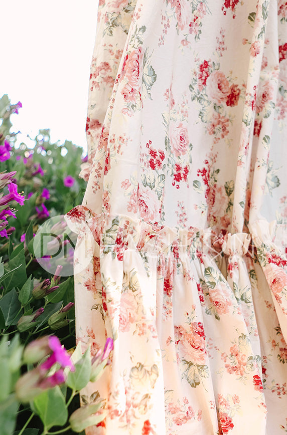 Brynnleigh Ivory Cottage Floral Gown- DM Exclusive - Maternity Friendly