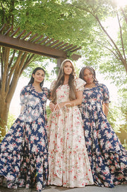 Brynnleigh Navy Cottage Floral Gown- DM Exclusive - Maternity Friendly