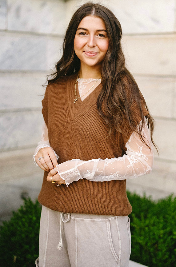 Varley Mocha Sweater Vest