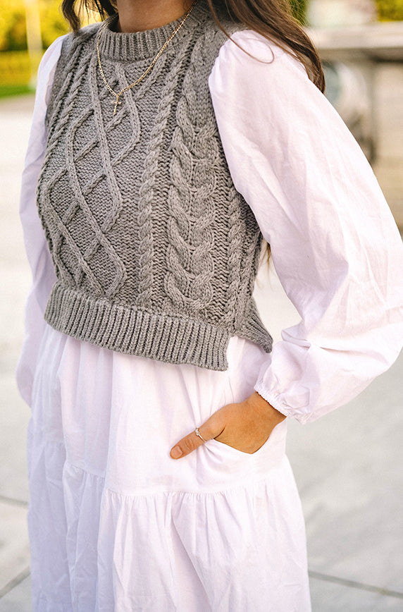 Mila Cable Vest Dress - FINAL SALE L Mila Cable Vest Dress - FINAL SALE L