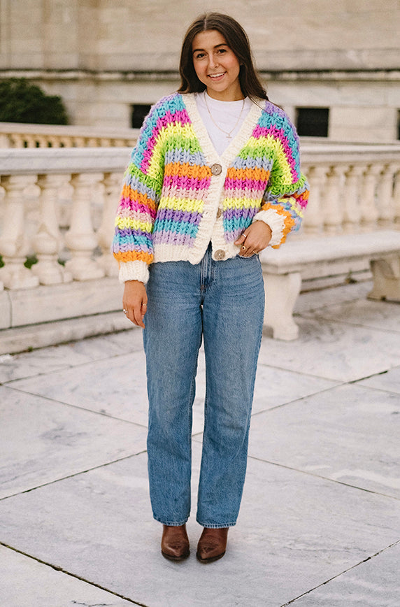 Colorful Chunky Cardigan Sale Oakley Chunky Stripe Cardigan FINAL