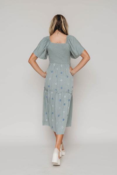 Betsy Sage Flower Embroidered Dress