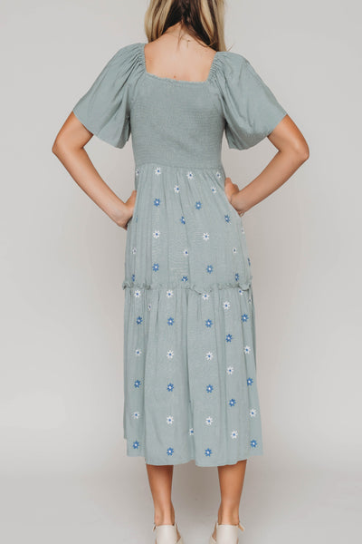 Betsy Sage Flower Embroidered Dress