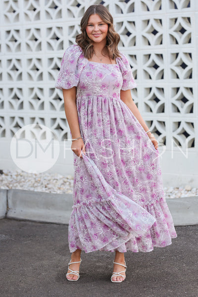 Annalise Berry Embroidered Floral Dress - DM Exclusive - Maternity Friendly - Restocked