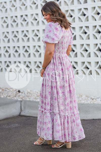 Annalise Berry Embroidered Floral Dress - DM Exclusive - Maternity Friendly - Restocked