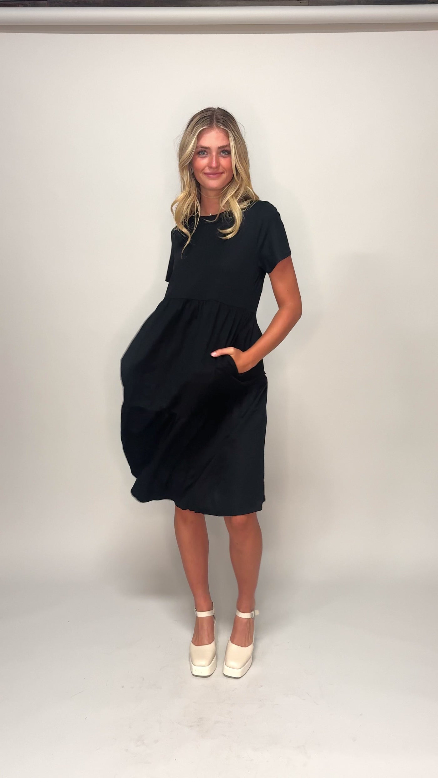 Kelsey Black Dress - MCO - Maternity Friendly