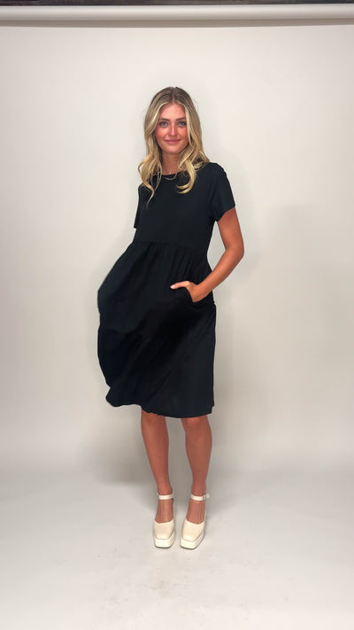 Kelsey Black Dress - MCO - Maternity Friendly