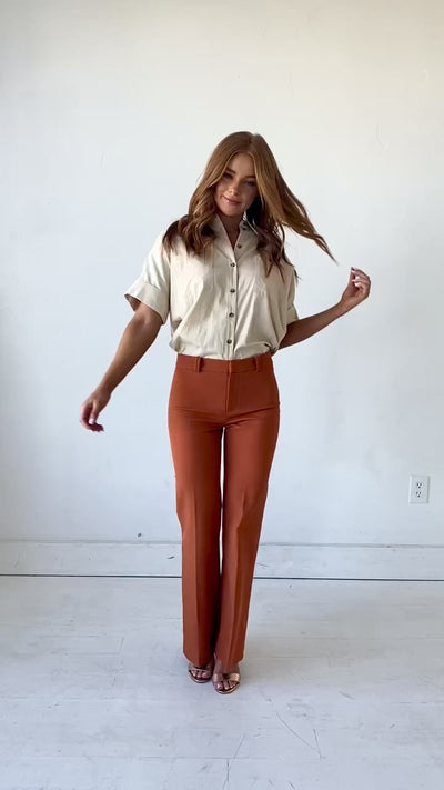 Make It Happen Ecru Button Up Top