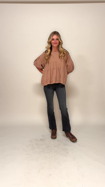 Fall At Last Mocha Blouse