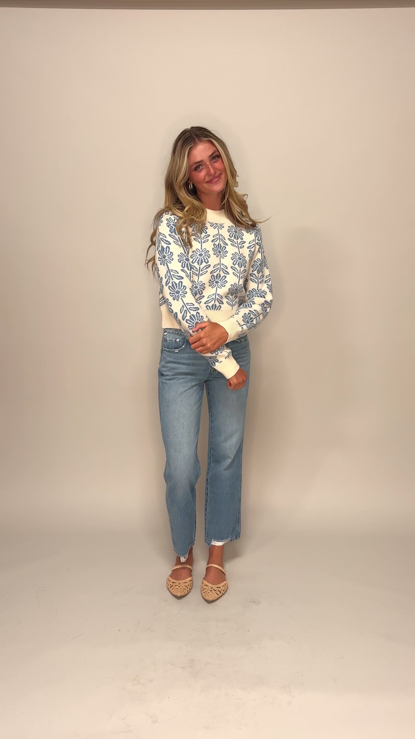 Billie Blue Flower Sweater