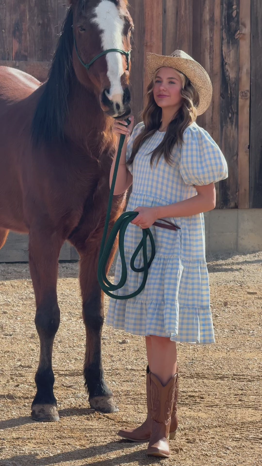 Hannah Jean Blue Gingham Dress - MCO