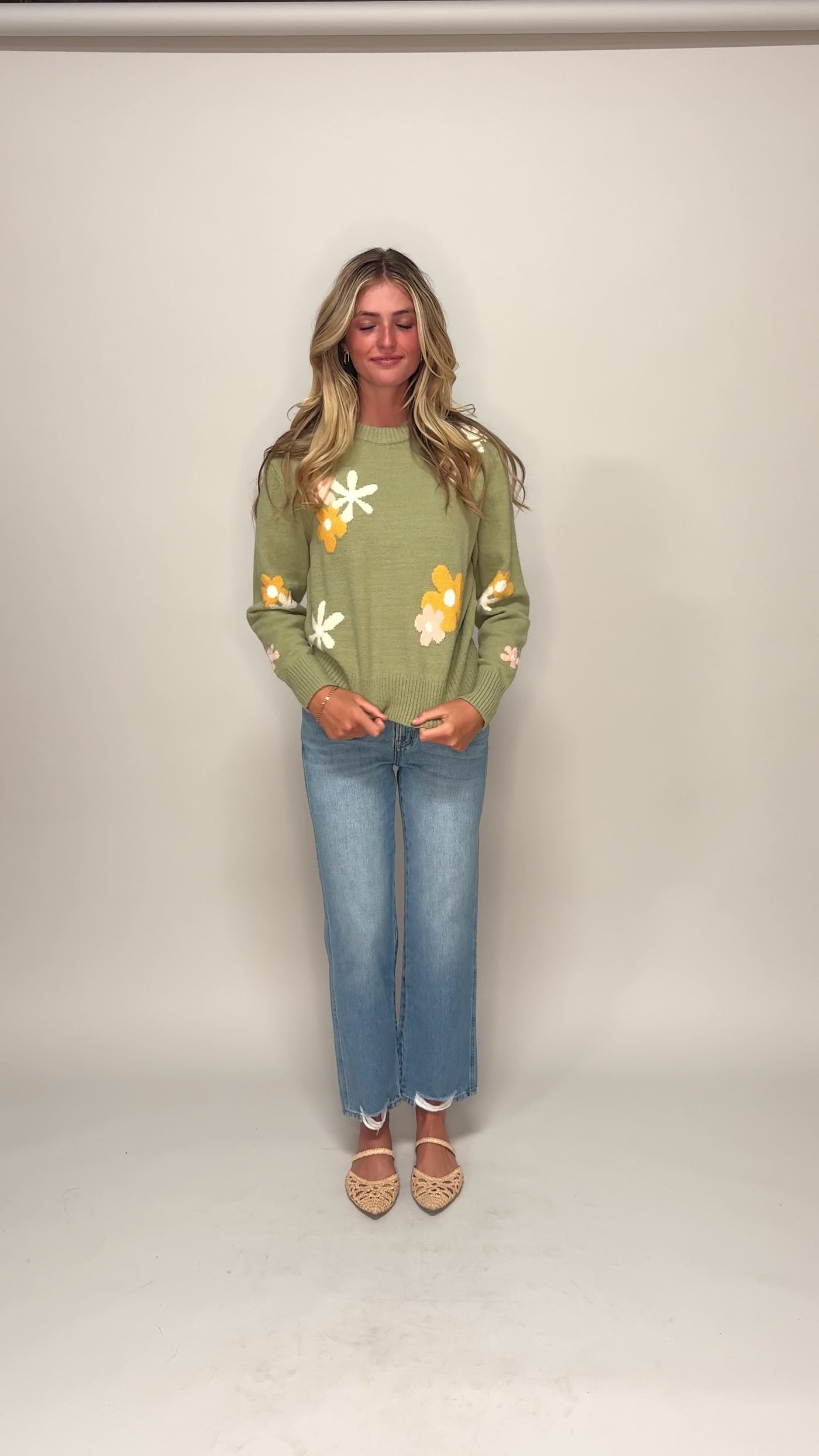 Floral Dreams Sage Sweater
