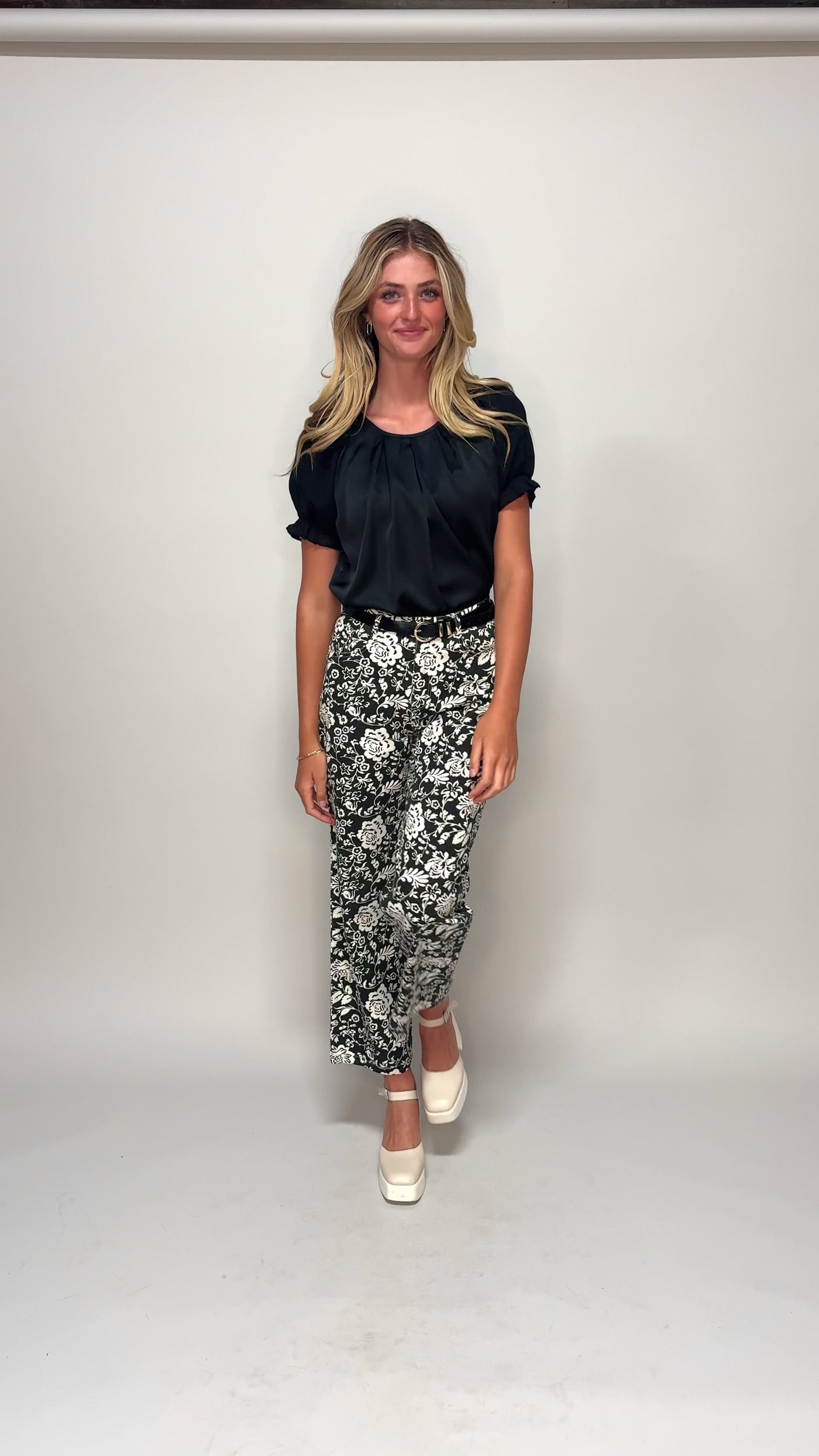 Bronx Black Floral Jeans