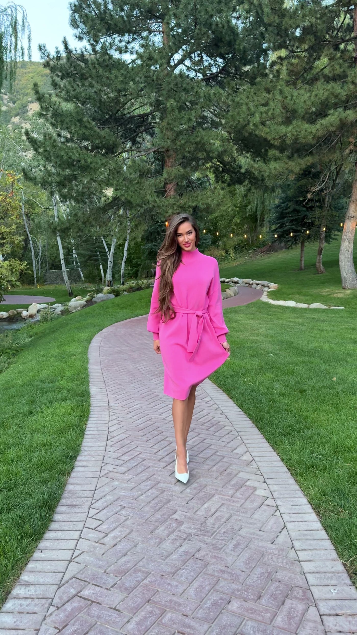 Alesha Barbie Pink Sweater Dress - DM Exclusive - Maternity Friendly - Restocked