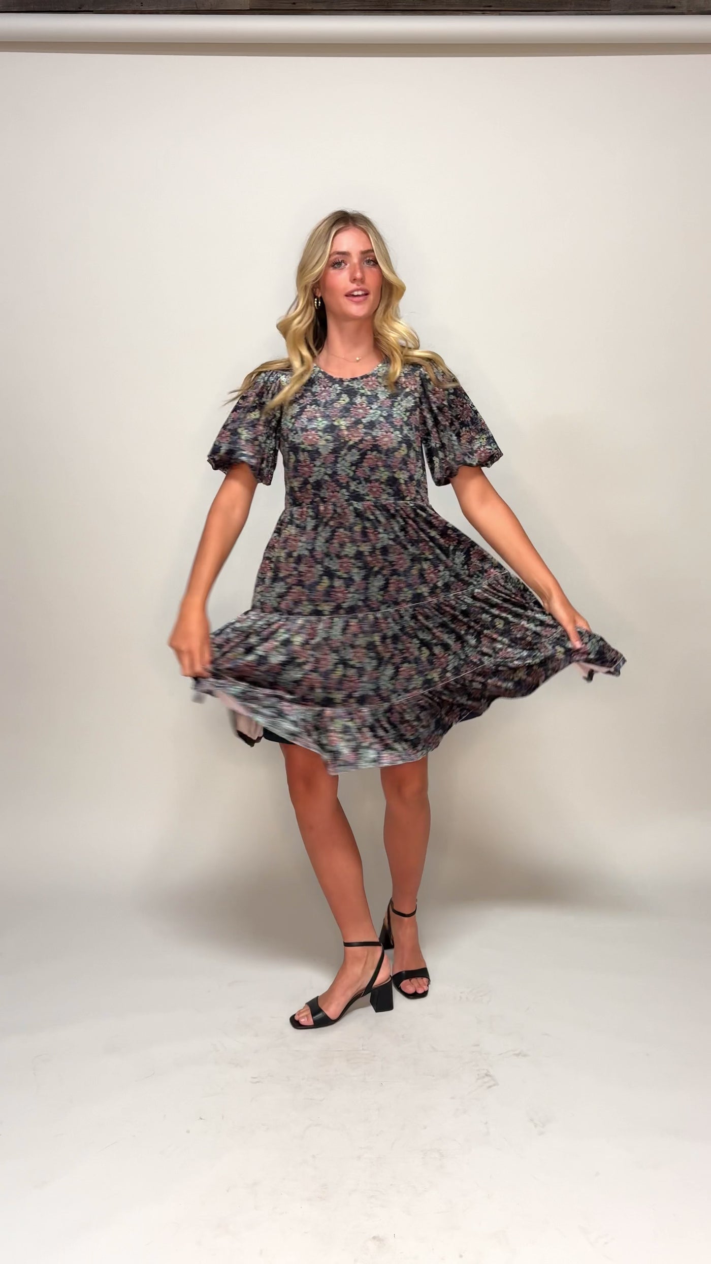 Isabel Navy Bloom Velvet Dress - MCO - Pre Order 09-22-25