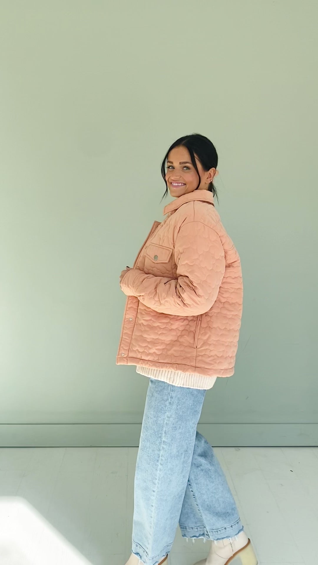 June Quilted Dusty Apricot Jacket