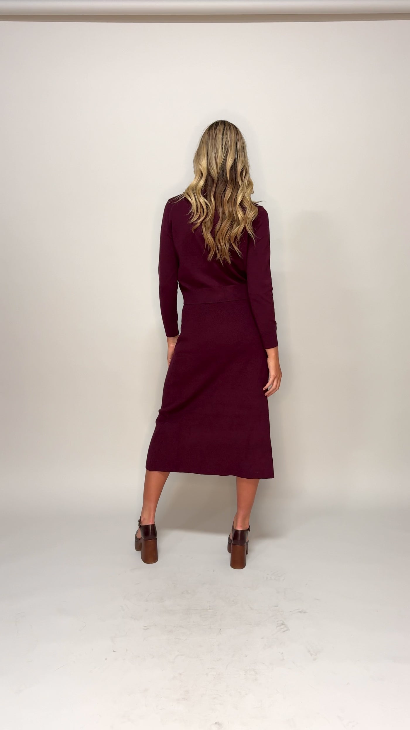 Kiera Burgundy Knit Set
