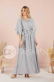 Venus Misty Gray Maxi - Nursing Friendly - Maternity Friendly - FINAL SALE