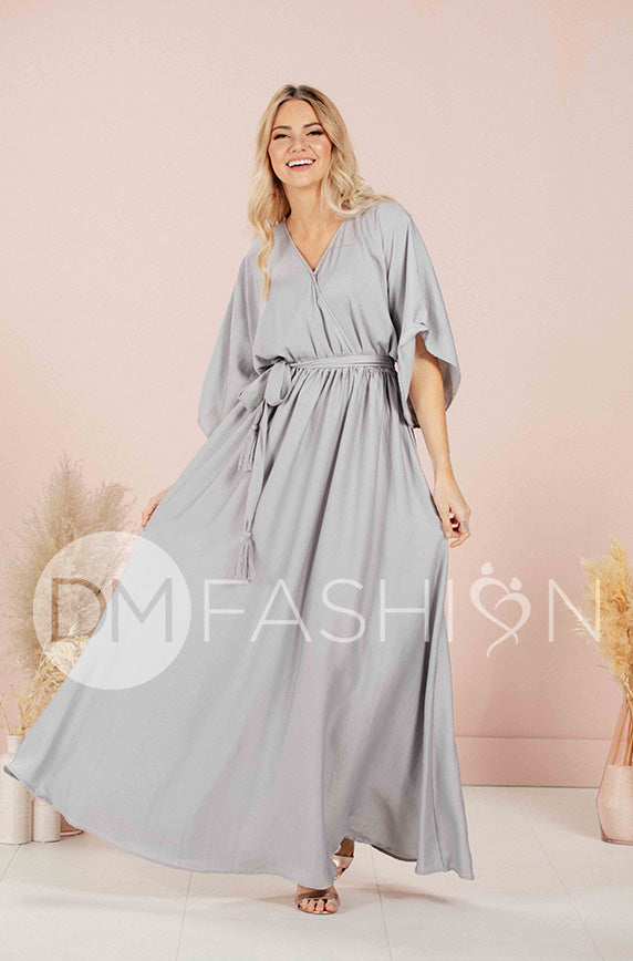 Venus Misty Gray Maxi - Nursing Friendly - Maternity Friendly - FINAL SALE