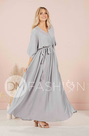 Venus Misty Gray Maxi - Nursing Friendly - Maternity Friendly - FINAL SALE