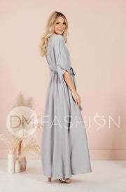Venus Misty Gray Maxi - Nursing Friendly - Maternity Friendly - FINAL SALE