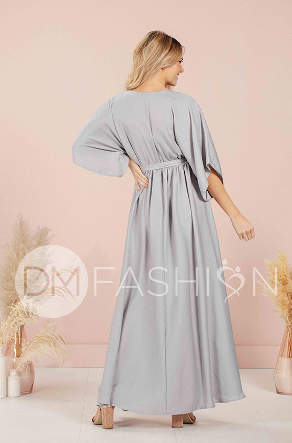 Venus Misty Gray Maxi - Nursing Friendly - Maternity Friendly - FINAL SALE