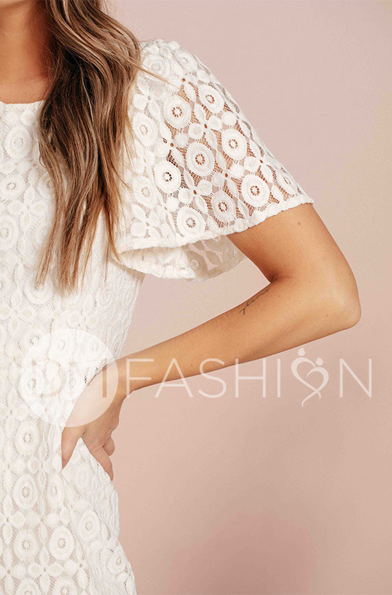 Victoria Ivory Lace Sheath Dress - DM Exclusive
