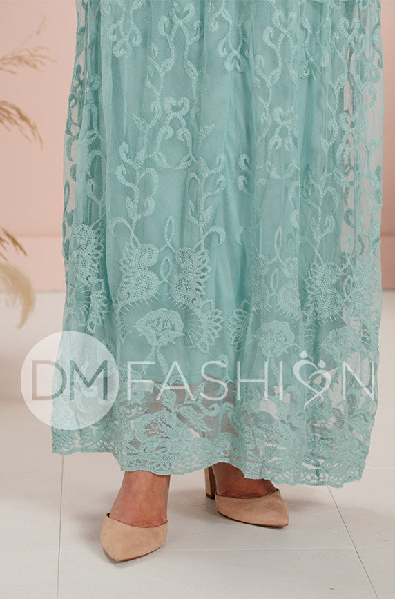 Aspen Blue Grass Lace Dress - DM Exclusive- Maternity Friendly - FINAL SALE