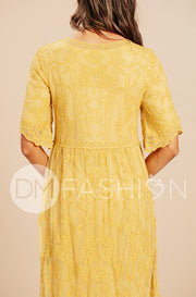 Aspen Sunset Gold Lace Dress - FINAL SALE